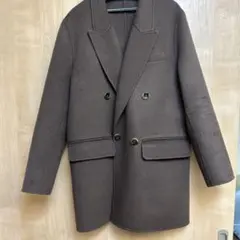 ブラウン ダブルブレスト チェスターコート