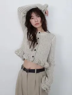 CLANE W FACE FRILLED KNIT TOPSのサムネイル