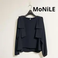 【新品】モニーレ 肩 ビッグリボン デザイン ブラウス ブラック オケージョンのサムネイル