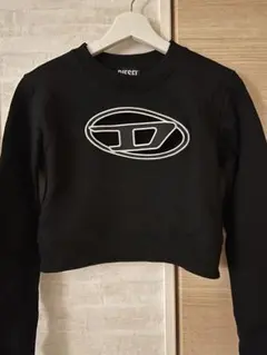 DIESEL ブラック クロップドスウェット
