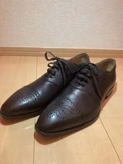 黒　メダリオン レザー ビジネスシューズ　イタリア