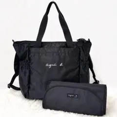 アニエスベー ロゴ ペアレンツバッグ マザーズバッグ 2wayリュック
