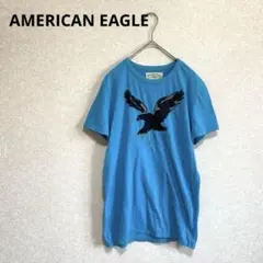 AMERICAN EAGLE ロゴTシャツ カットソー ブルー S