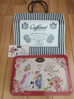 カファレル 空き缶 Caffarel 小物入れ 缶 紙袋　 カード付