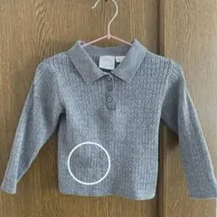 ZARA kids グレー　ニット　ポロニット　シミあり