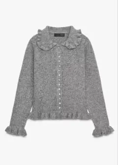 ZARA フリルトリム ニットカーディガン