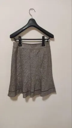 グレー フレアスカート ウール混紡