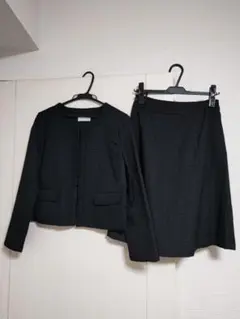 ラメ混ノーカラー　ツイードジャケット　スカート　セレモニー　フォーマル