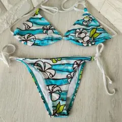 美品☆Rip Curl＆ヘザーブラウン　水着　ビキニ　プルメリア　Sサイズのサムネイル