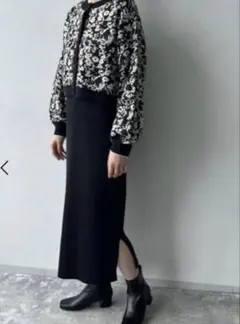 限定値下げ　LOWRYSFARM ガラニット 2Pワンピース　ブラック