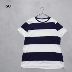 B8-3295　Tシャツ　半袖　ボーダー　クルーネック　コンパクト　S【ジーユー