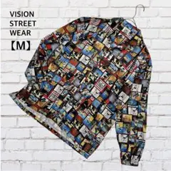 VISION STREET WEAR 総柄　長袖シャツ 袖ゴム【Ｍ】ポリエステル