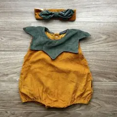 PUPPAPUPOかぼちゃロンパース&ヘアバンドセット70cm
