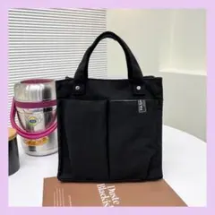 トートバッグ ブラック レディース メンズ ミニバッグ キャンバス 帆布 ①
