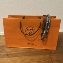 HERMES エルメス ショッパー 紙袋 大サイズ 横43cm ギフト用　リボン