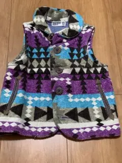 ラグマート 幾何学模様 ダウンベスト 100cm~