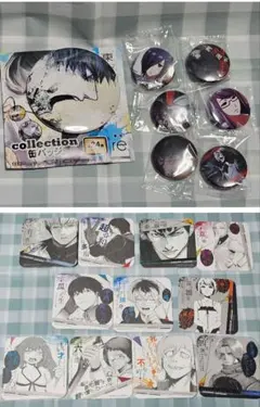 東京喰種　re　コースター　一番おみくじ　缶バッジ　原作　金木　琲世　リゼ　董香