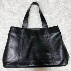 【美品】Kitamura キタムラ トートバッグ レザー Kロゴ 黒【仕事鞄】