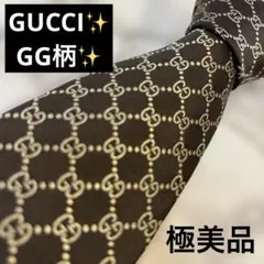 【極美品✨】GUCCI ネクタイ　GG柄　ブラック　黒　ゴールド　金　刺繍