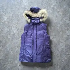 【希少】OLD UNIQLO ダウンベスト ファー 平成ギャル Y2K 紫 S