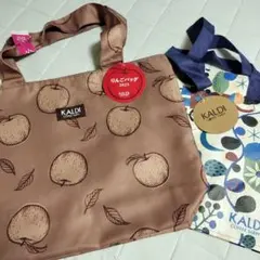 【新品未使用】KALDI カルディ　りんごトートバッグ＆オトノハエコバッグセット