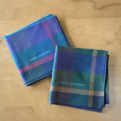 MARIO VALENTINO チェック柄ハンカチ　２枚セット