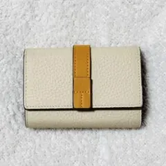 LASIEM（ラシエム） 三つ折り財布 ミルキーホワイト×シナモンのサムネイル