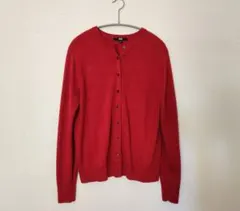 UNIQLO クルーネックカーディガン レッド Lのサムネイル