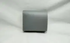 ハンドメイド　牛革　コンパクト二つ折り財布　ライトグレー