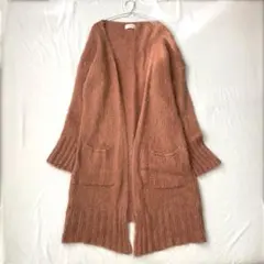 【ホープ】ロングカーディガン モヘアニット ポケット有 長袖 イタリア製 S