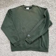 チャンピオン　メンズ　L モスグリーン　クルーネック　スウェット　裏起毛