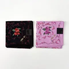 新品 ANNA SUI アナスイ ハンカチ 薔薇 刺繍 2枚セット