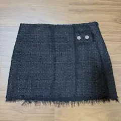 ZARA ツイード ミニスカート ブラック