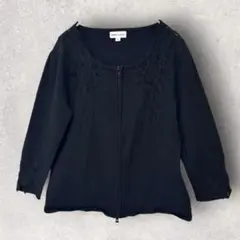 Otto collection フロントジップ 刺繍レースジャケット 羽織り Mのサムネイル