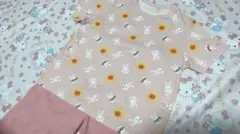 めがねうさぎプリント ベビーパジャマ