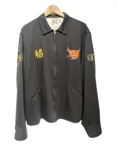 リアルマッコイズ ベトジャン CAM-RANH 猫刺繍 XL ブラック ザ リアルマッコイズ MJ23008 VIET-NAM JACKET / CAM-RANH ベトジャン