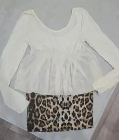 LIP SERVICE ペプラム　ワンピース　レオパード　ヒョウ柄