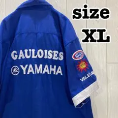 00s YAMAHA ブルー MotoGP バレンティーノロッシ ピットシャツのサムネイル