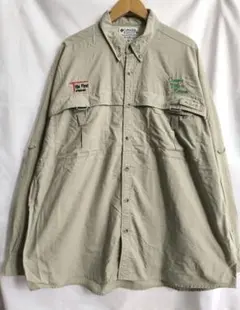 希少 コロンビア フィッシングシャツ 長袖 PFG アウトドア刺繍釣りXLサイズ