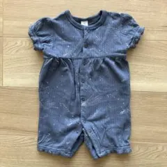 ★美品★バースデイCottoli 星柄ロンパース ダークブルーネイビー