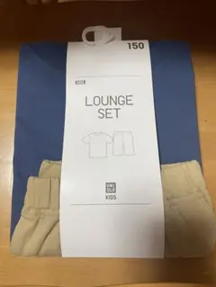 UNIQLO KIDS ラウンジセット 150 ブルー ベージュのサムネイル