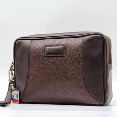 美品 BALLY バリー オーガナイザー セカンドバッグ シボ革 レザーc820