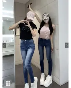 【美品】GRL グレイル ハイウエストスキニーデニムパンツ cu114a