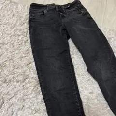 ZARA ブラック スキニーデニム 28 フリンジ裾