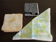 【未使用3枚】 プライベートレーベル　ハンカチ　タオルハンカチ