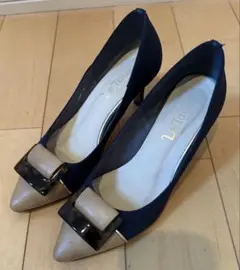 Le Talon バイカラー ポインテッドトゥパンプス 22.5cm