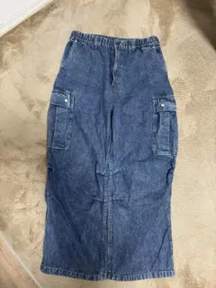 GU デニムスーパーワイドカーゴパンツ　Lサイズ
