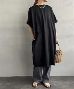 mizuiro ind 美品ウエストギャザー ロング丈ワンピース黒 - メルカリ