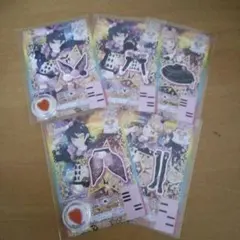 プリチャン カード ジャンピンラビッツピンクコーデ 5枚セット　まりあ　すず