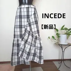 【新品】INCEDE チェック柄 フレアスカートのサムネイル